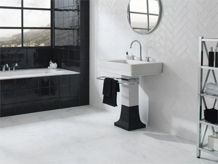 arctic white honed 12x12 marble tiles