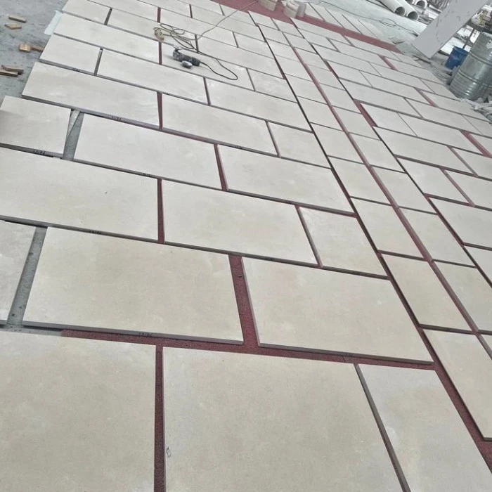 Cream White Limestone Exterior Wall Cladding Tiles Classical Outdoor Villa Limestone